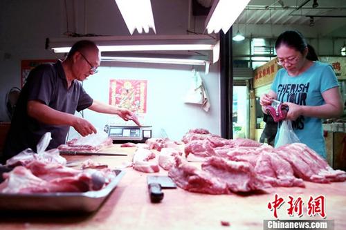 商务部：上周猪肉批发价每公斤34.59元上涨8.9%